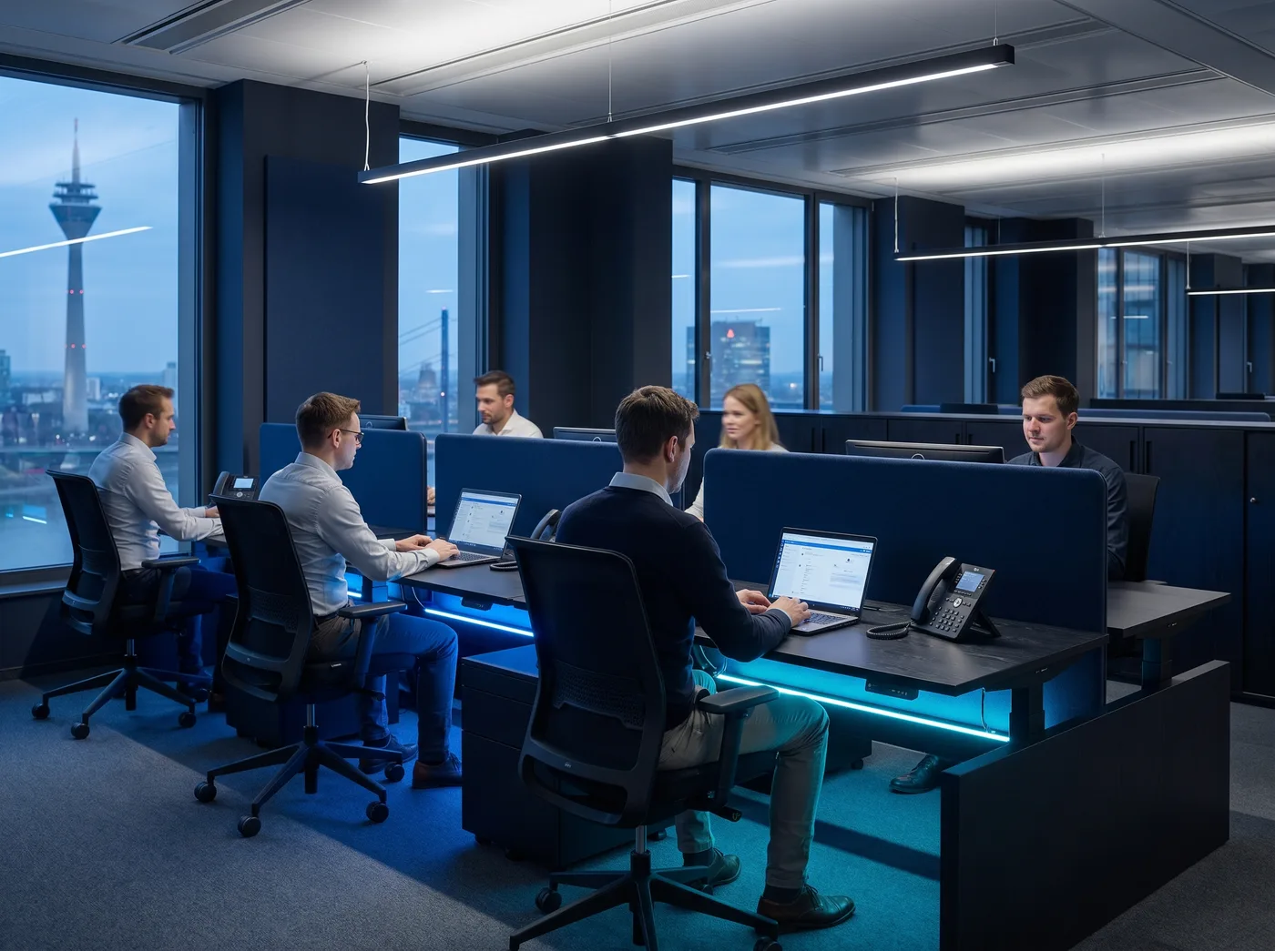 Foto: moderne Telefonie-Arbeitsplätze bei ITTK